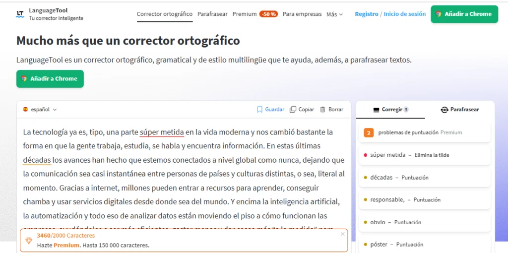 LanguageTool para la corrección gramatical y mejora del estilo de escritura